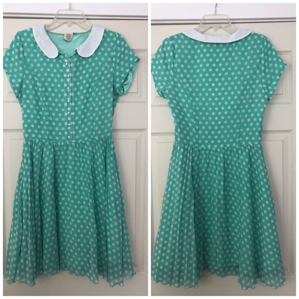 Shabby Apple “Mint Polka Dot Dress”